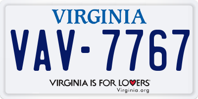 VA license plate VAV7767