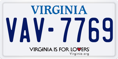 VA license plate VAV7769
