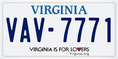 VA license plate VAV7771