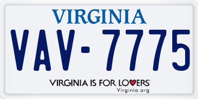 VA license plate VAV7775