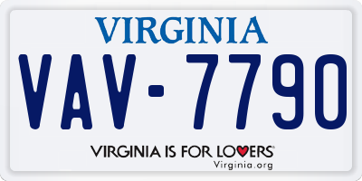 VA license plate VAV7790