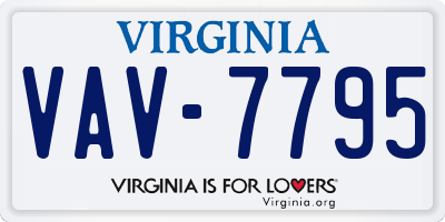 VA license plate VAV7795