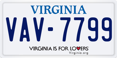 VA license plate VAV7799