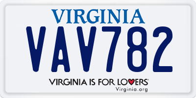 VA license plate VAV782