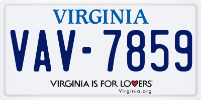 VA license plate VAV7859