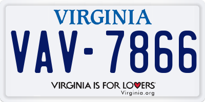 VA license plate VAV7866