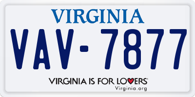 VA license plate VAV7877