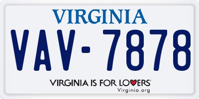 VA license plate VAV7878