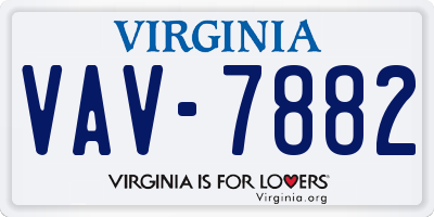 VA license plate VAV7882