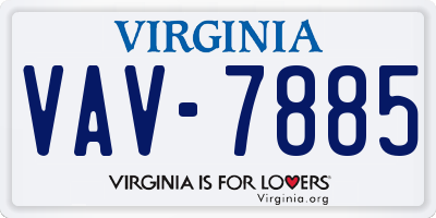 VA license plate VAV7885