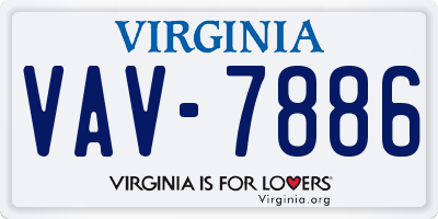 VA license plate VAV7886