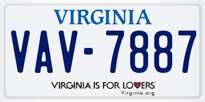 VA license plate VAV7887