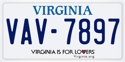 VA license plate VAV7897