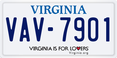 VA license plate VAV7901