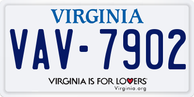 VA license plate VAV7902
