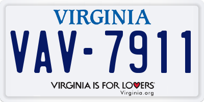 VA license plate VAV7911