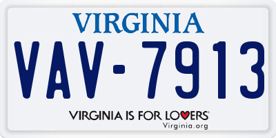 VA license plate VAV7913