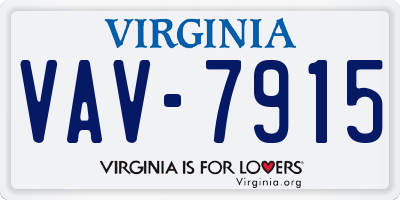 VA license plate VAV7915