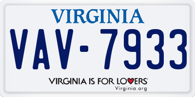 VA license plate VAV7933