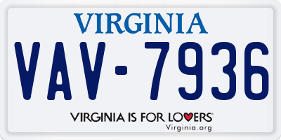 VA license plate VAV7936