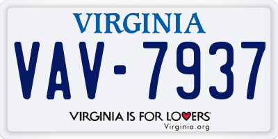 VA license plate VAV7937