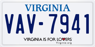 VA license plate VAV7941