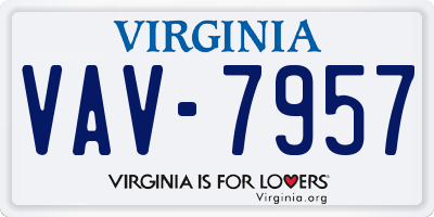 VA license plate VAV7957