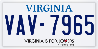 VA license plate VAV7965