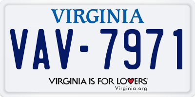VA license plate VAV7971