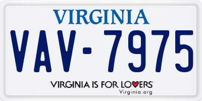 VA license plate VAV7975