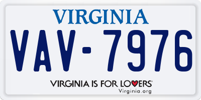 VA license plate VAV7976