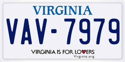 VA license plate VAV7979