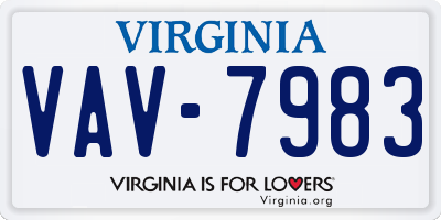 VA license plate VAV7983