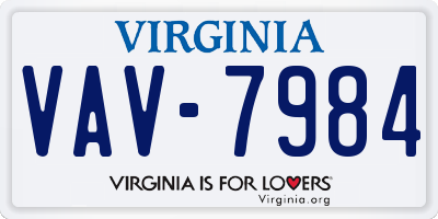 VA license plate VAV7984