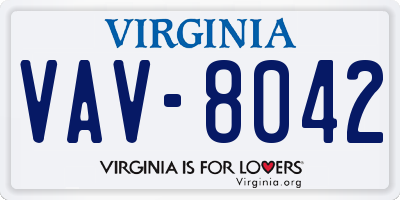 VA license plate VAV8042