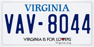VA license plate VAV8044