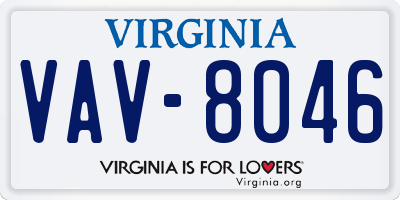 VA license plate VAV8046