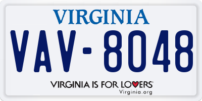 VA license plate VAV8048