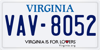 VA license plate VAV8052