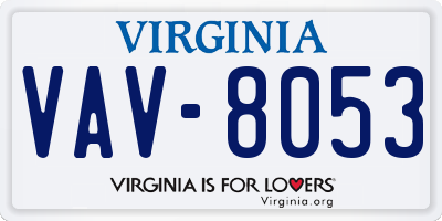 VA license plate VAV8053