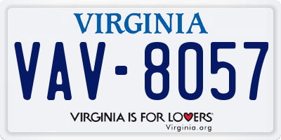 VA license plate VAV8057
