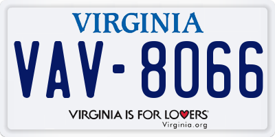 VA license plate VAV8066
