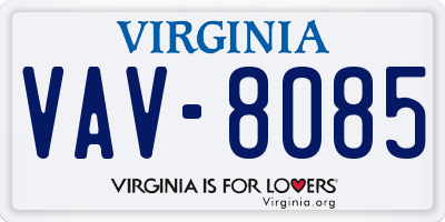 VA license plate VAV8085