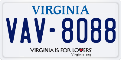 VA license plate VAV8088