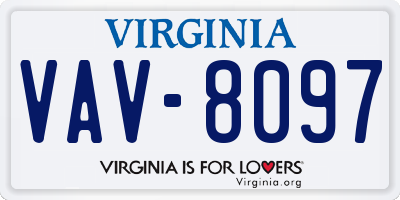 VA license plate VAV8097