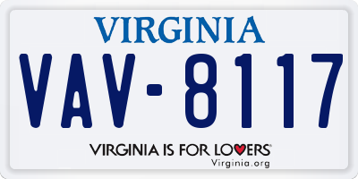 VA license plate VAV8117