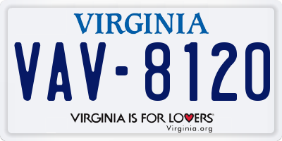 VA license plate VAV8120