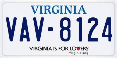 VA license plate VAV8124