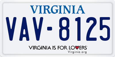 VA license plate VAV8125