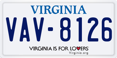 VA license plate VAV8126